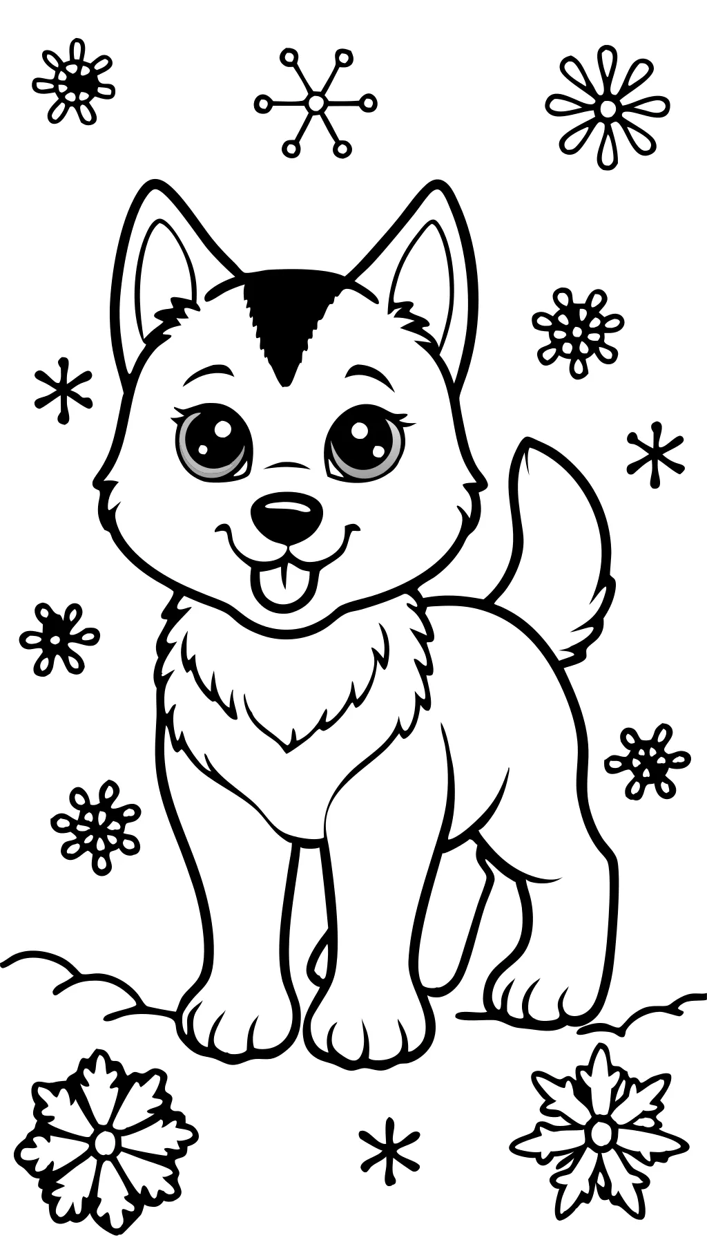 coloriages de chiots husky